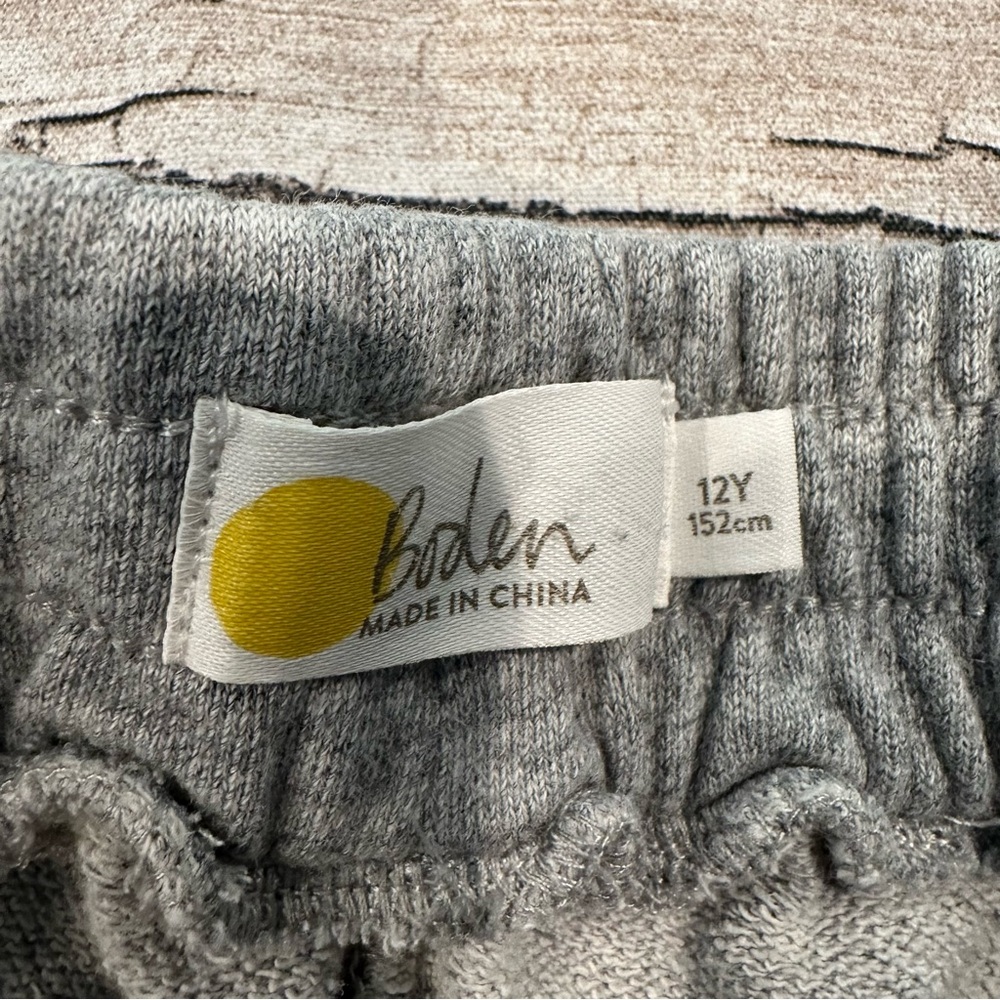 Mini Boden Grey With Appliqué Stripes Sweat Joggers Unisex Size 12 - Picture 2 of 7